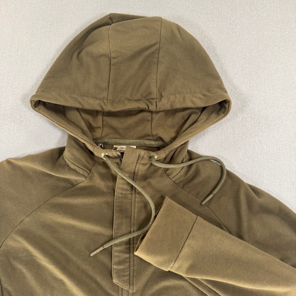Gymshark Full Zip Hoodie Olive Green Mens Athletic Workout Jacket Size Medium‎